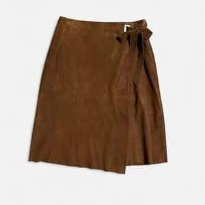 White House Black Market Brown Suede Wrap Skirt